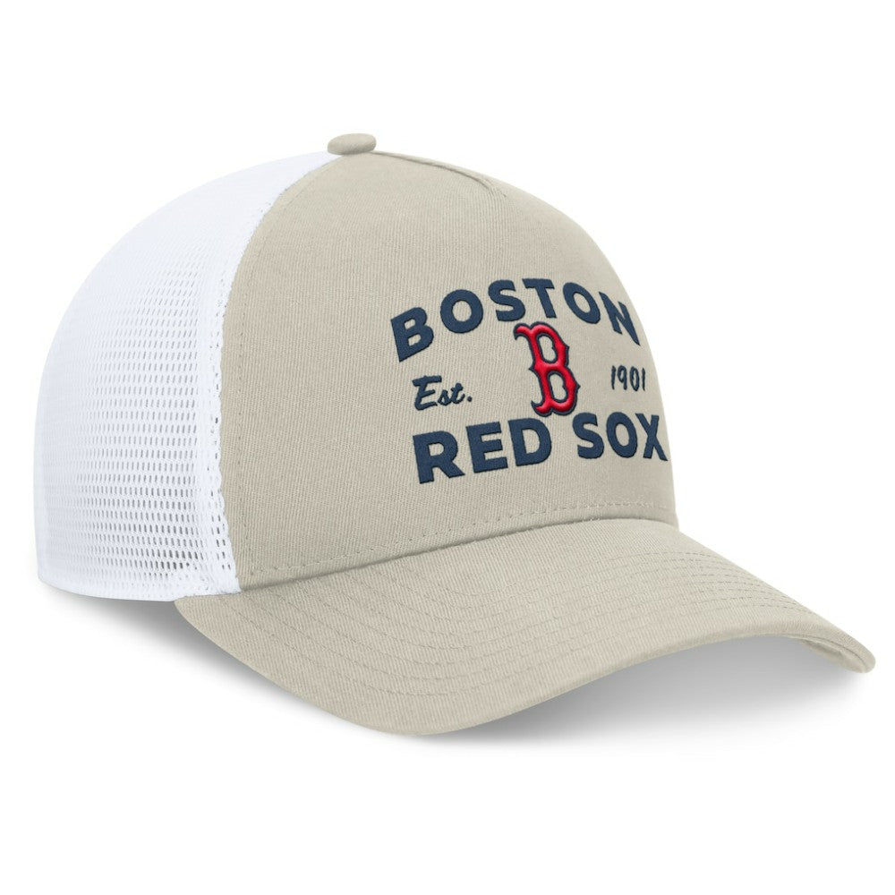 Boston Red Sox A-Frame Trucker Adjustable Hat - Stone