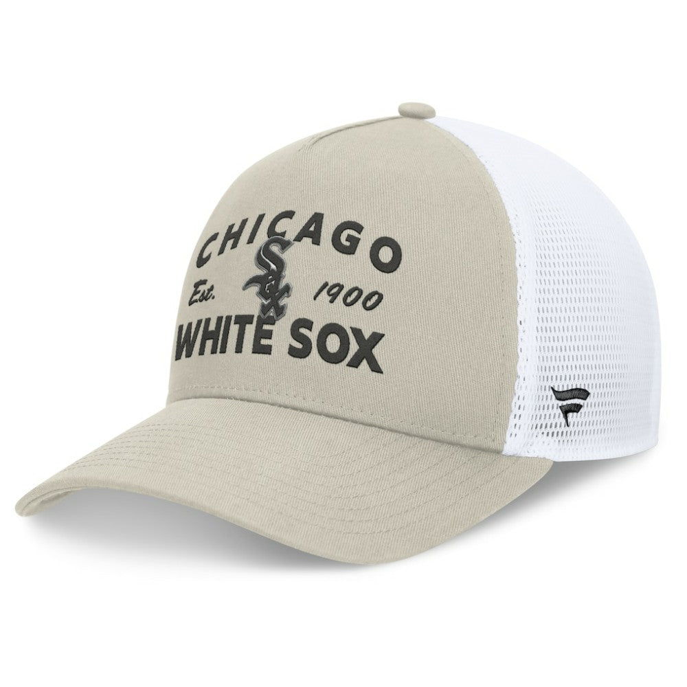 Chicago White Sox A-Frame Trucker Adjustable Hat - Stone