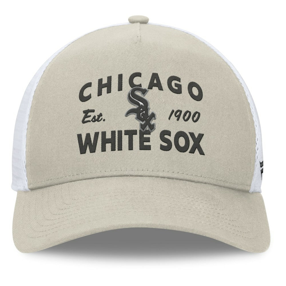 Chicago White Sox A-Frame Trucker Adjustable Hat - Stone