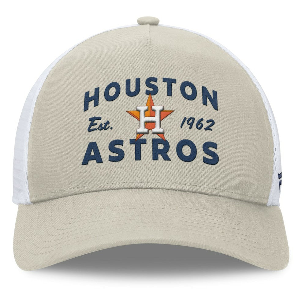 Houston Astros A-Frame Trucker Adjustable Hat - Stone