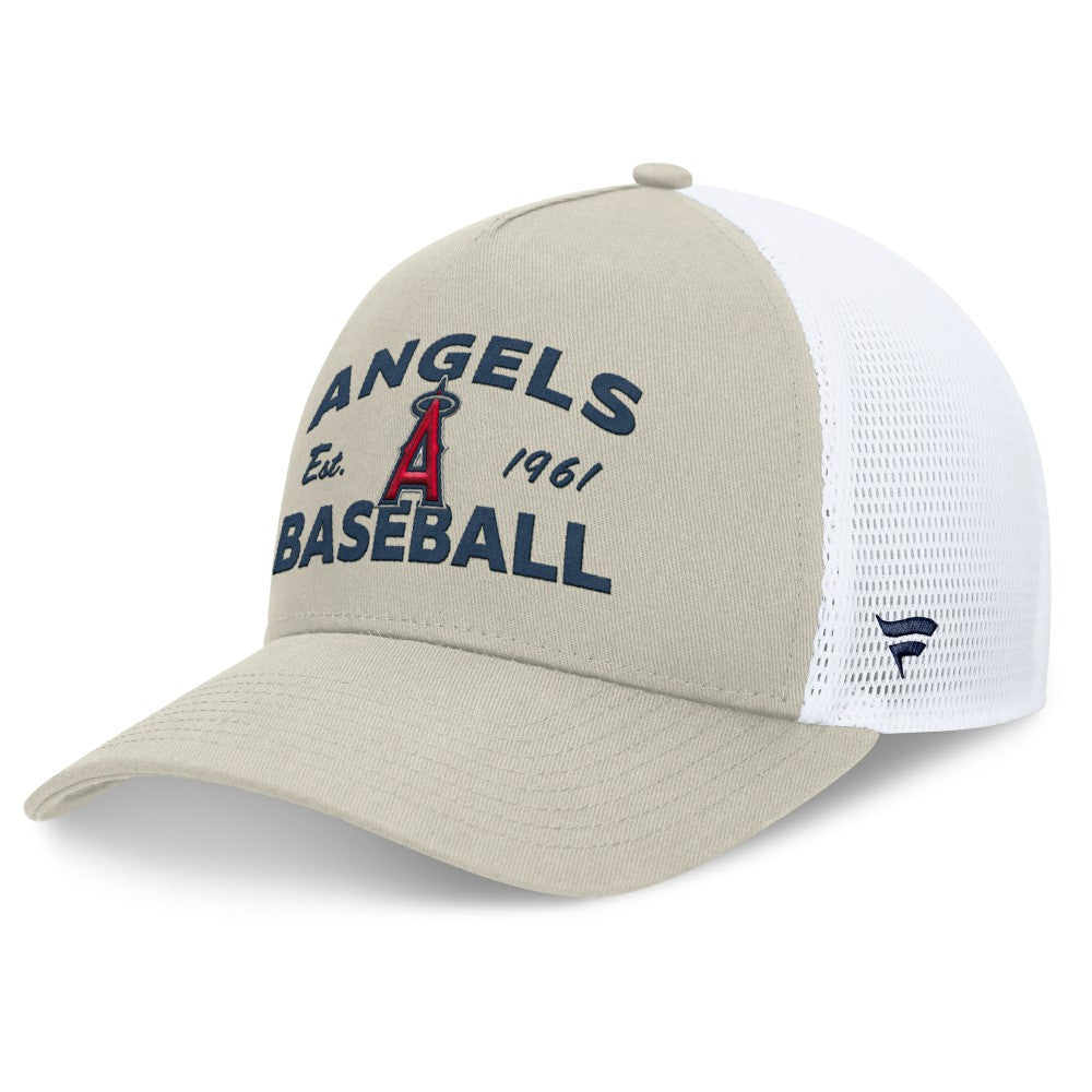 Los Angeles Angels A-Frame Trucker Adjustable Hat - Stone