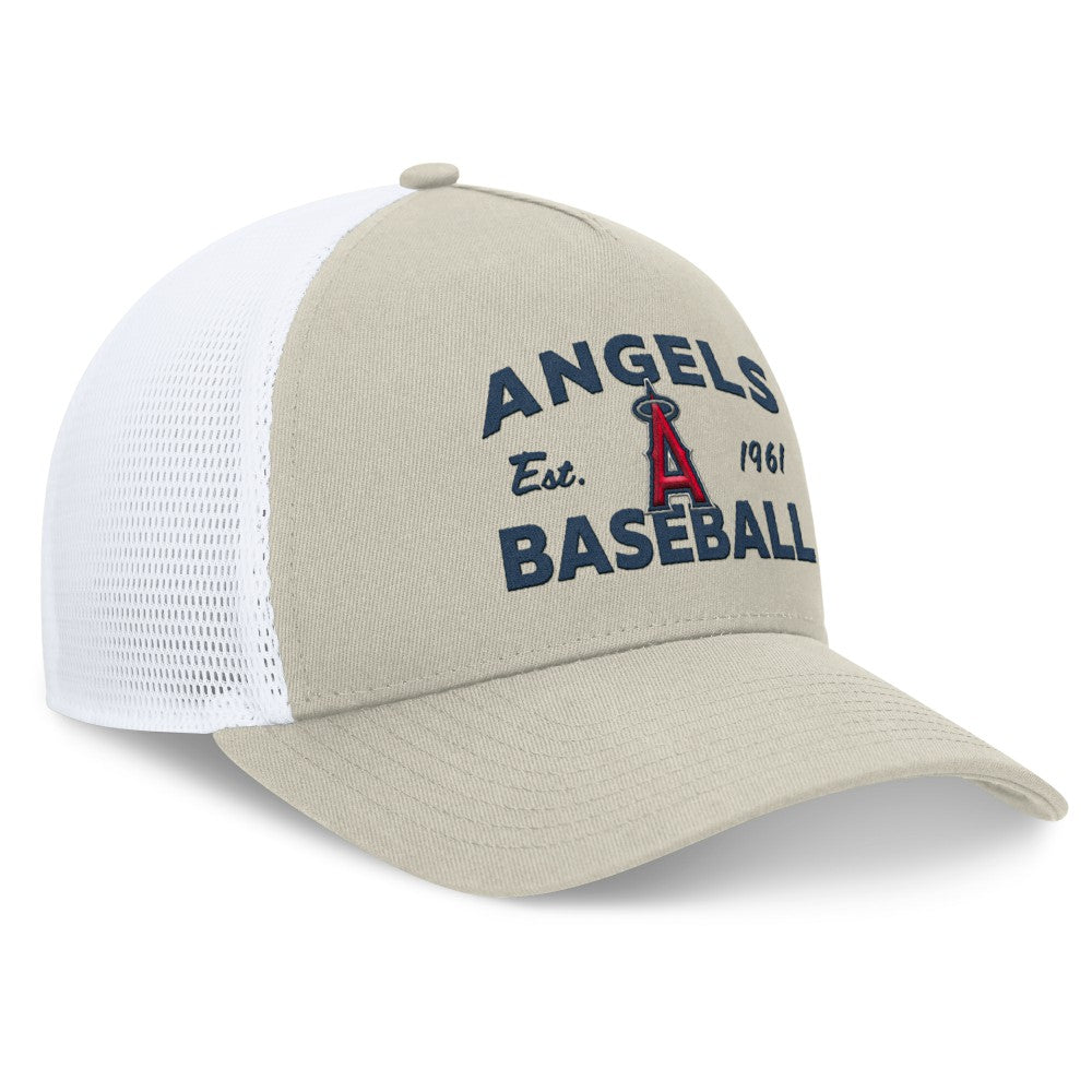 Los Angeles Angels A-Frame Trucker Adjustable Hat - Stone