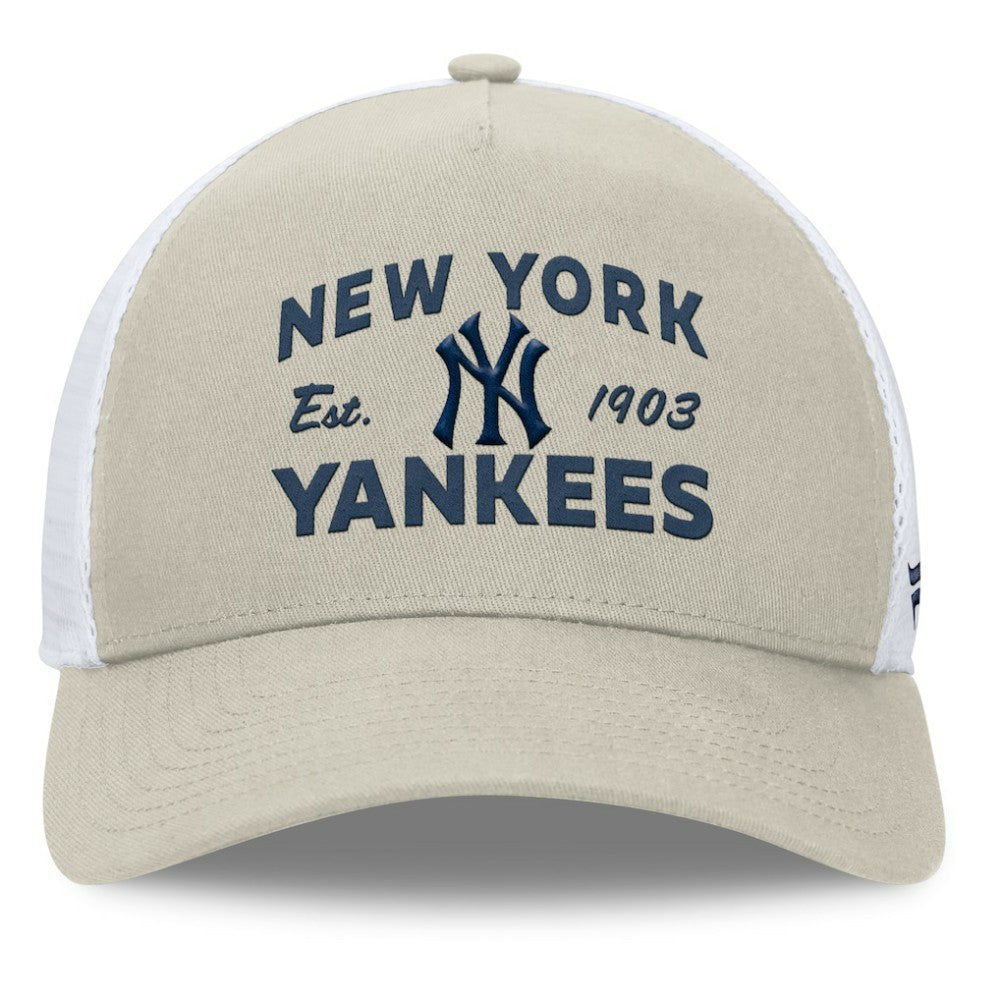 New York Yankees A-Frame Trucker Adjustable Hat - Stone