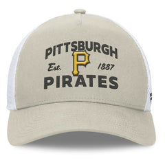 Pittsburgh Pirates A-Frame Trucker Adjustable Hat - Stone