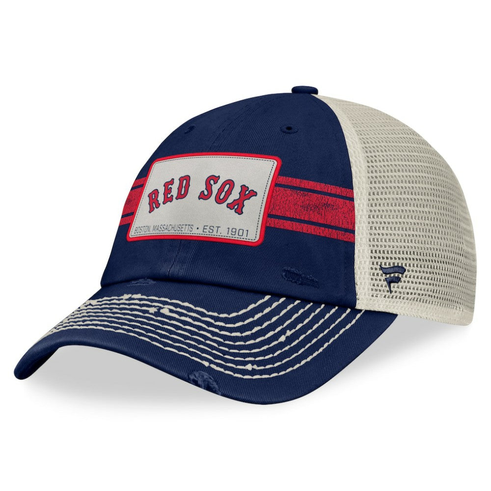 Boston Red Sox  Heritage Stripe Trucker Adjustable Hat - Navy/Natural