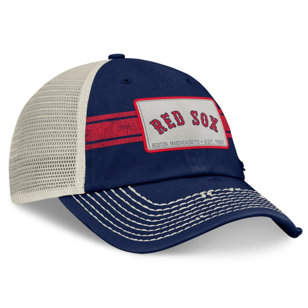 Boston Red Sox  Heritage Stripe Trucker Adjustable Hat - Navy/Natural
