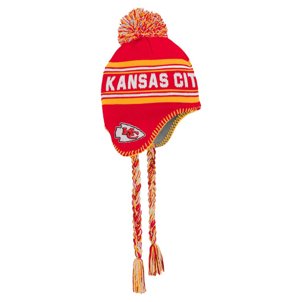 NFL Kansas City Chiefs Youth Jacquard Tassel Knit Hat with Pom