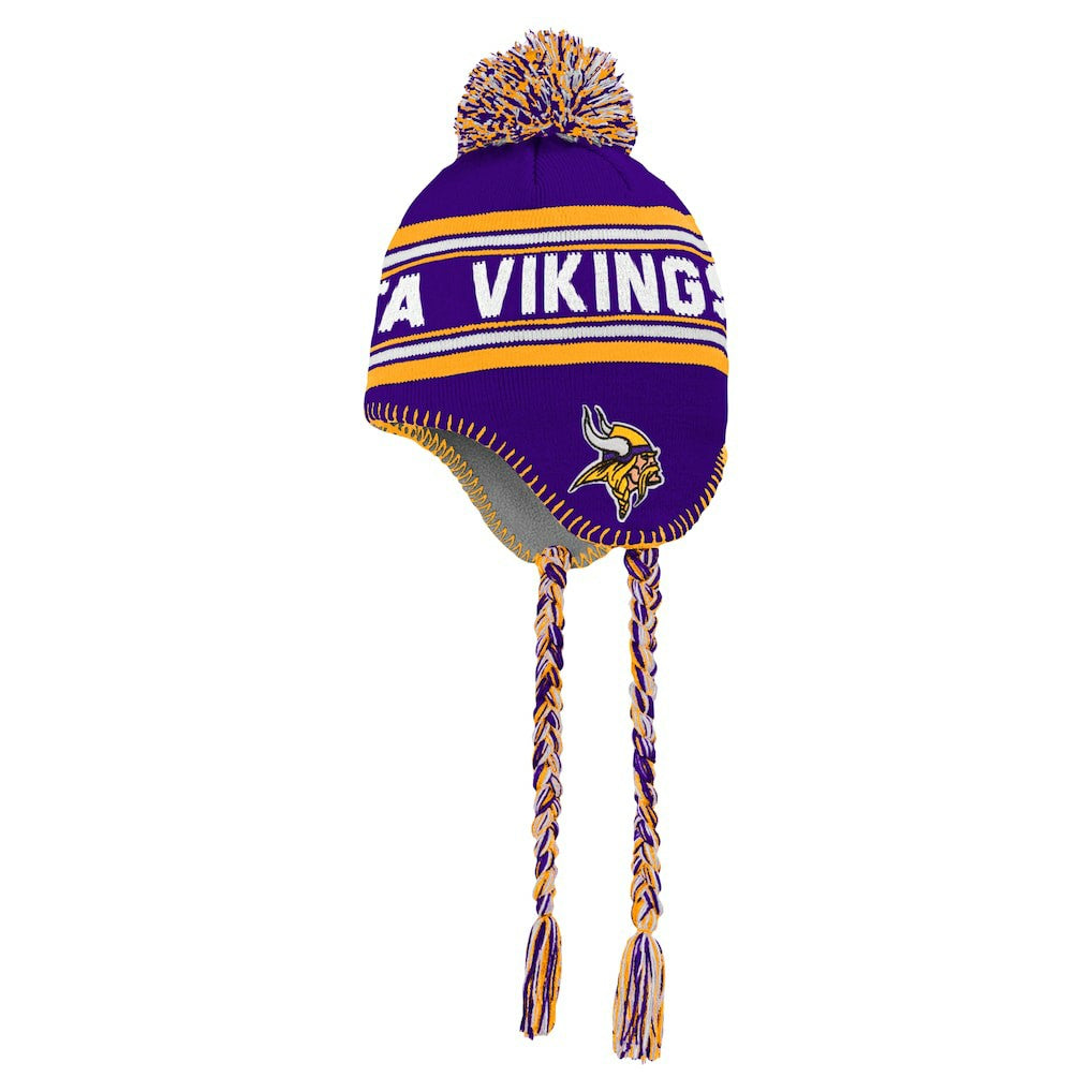 NFL Minnesota Vikings Youth Jacquard Tassel Knit Hat with Pom