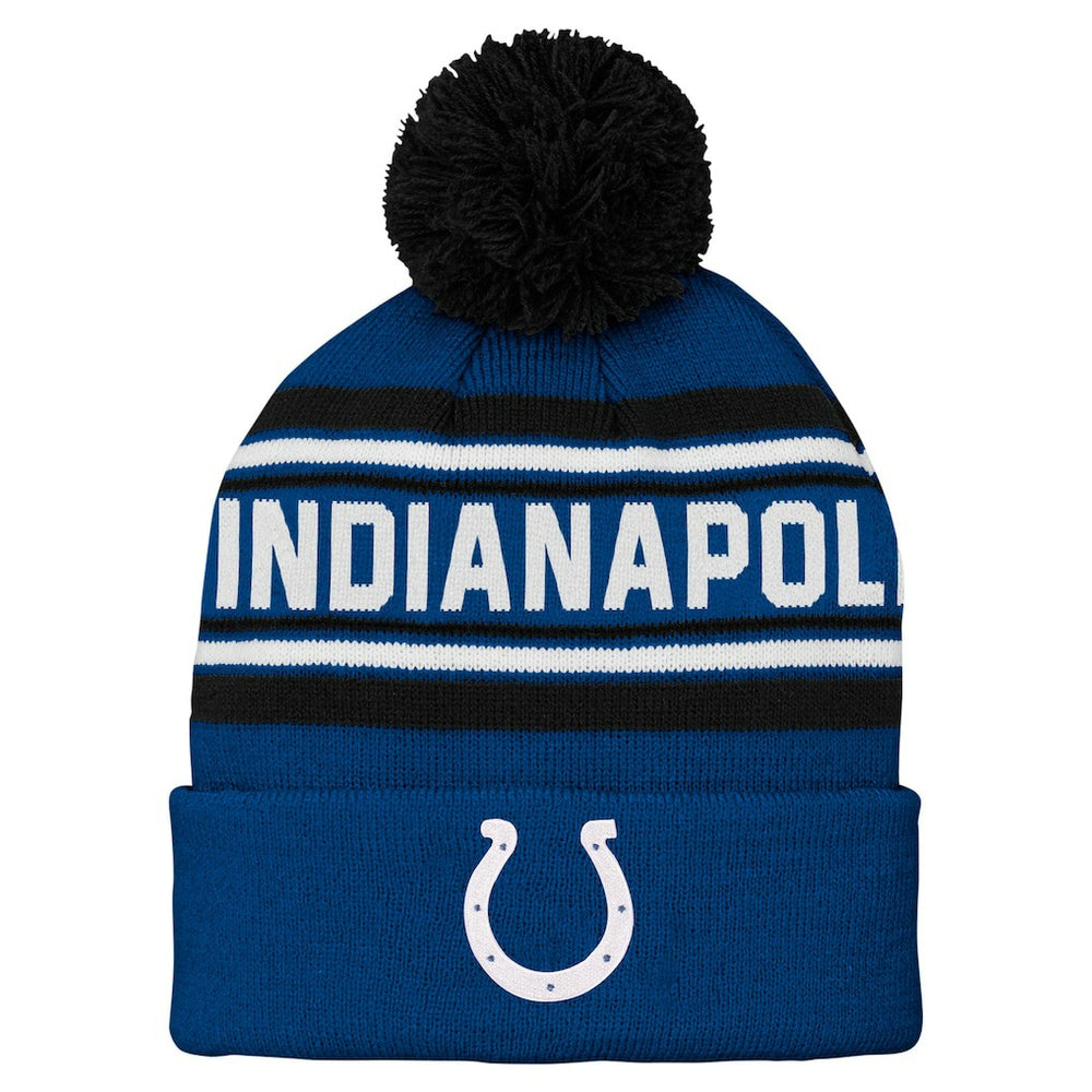 NFL Indianapolis Colts Preschool Jacquard Cuffed Knit Hat with Pom