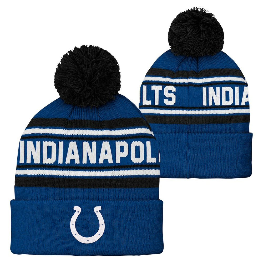 NFL Indianapolis Colts Preschool Jacquard Cuffed Knit Hat with Pom