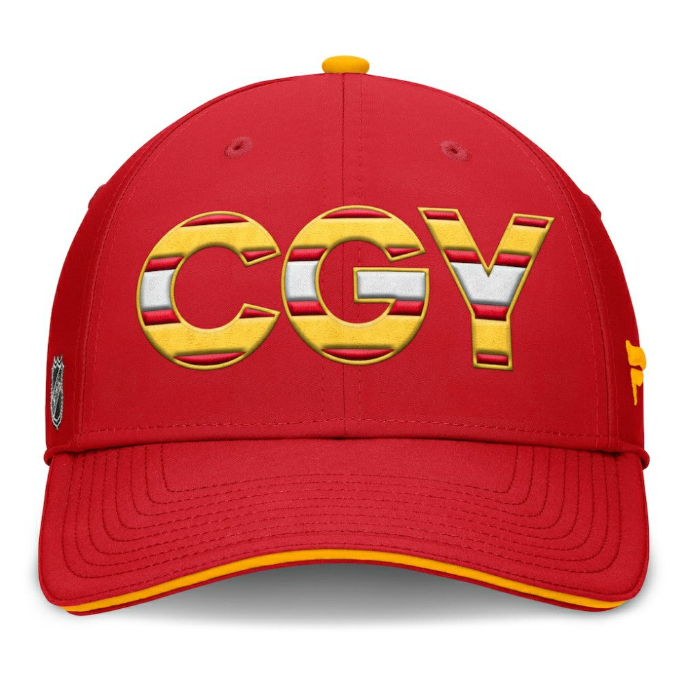 Calgary Flames Fanatics Authentic Pro Rink Team Code Flex Hat