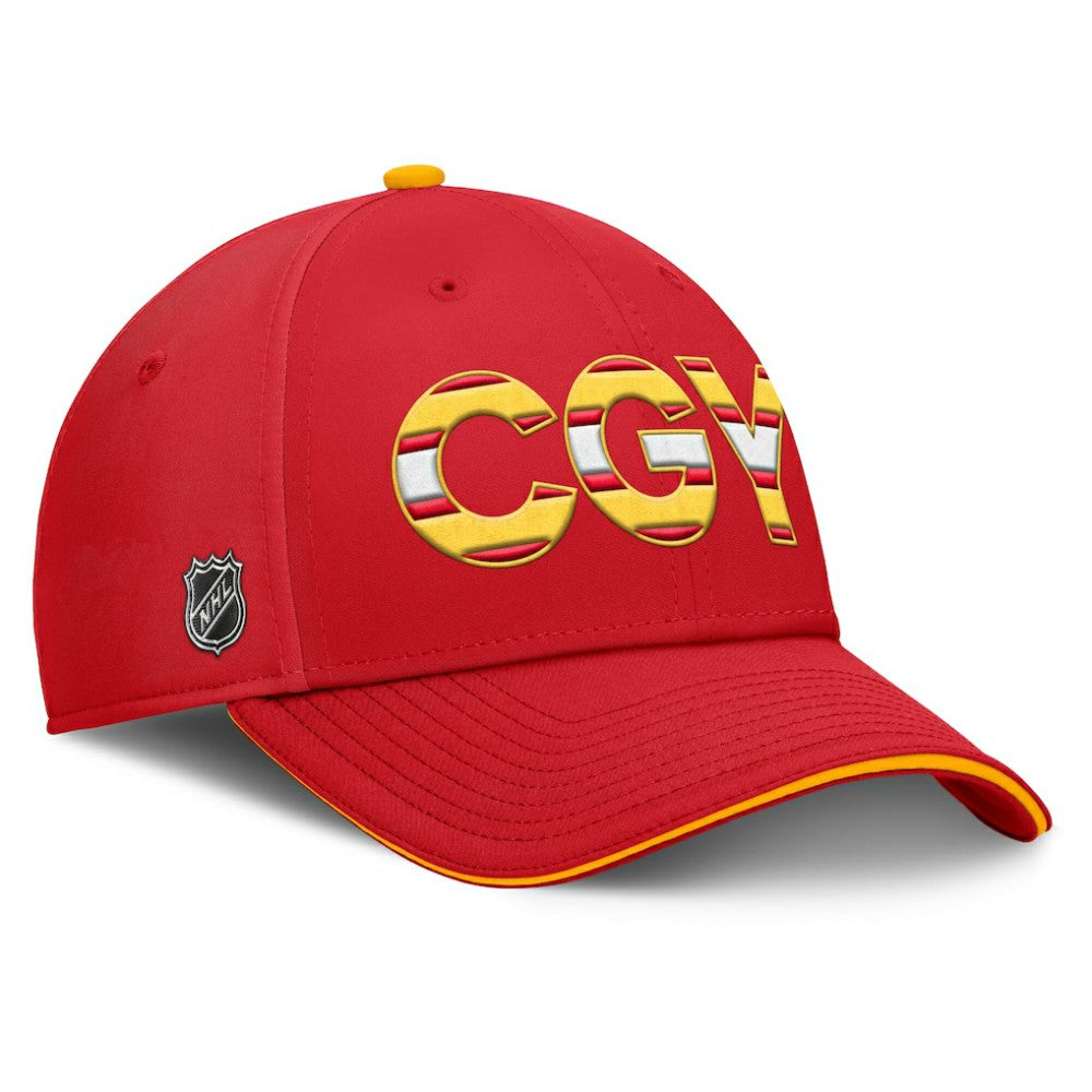 Calgary Flames Fanatics Authentic Pro Rink Team Code Flex Hat