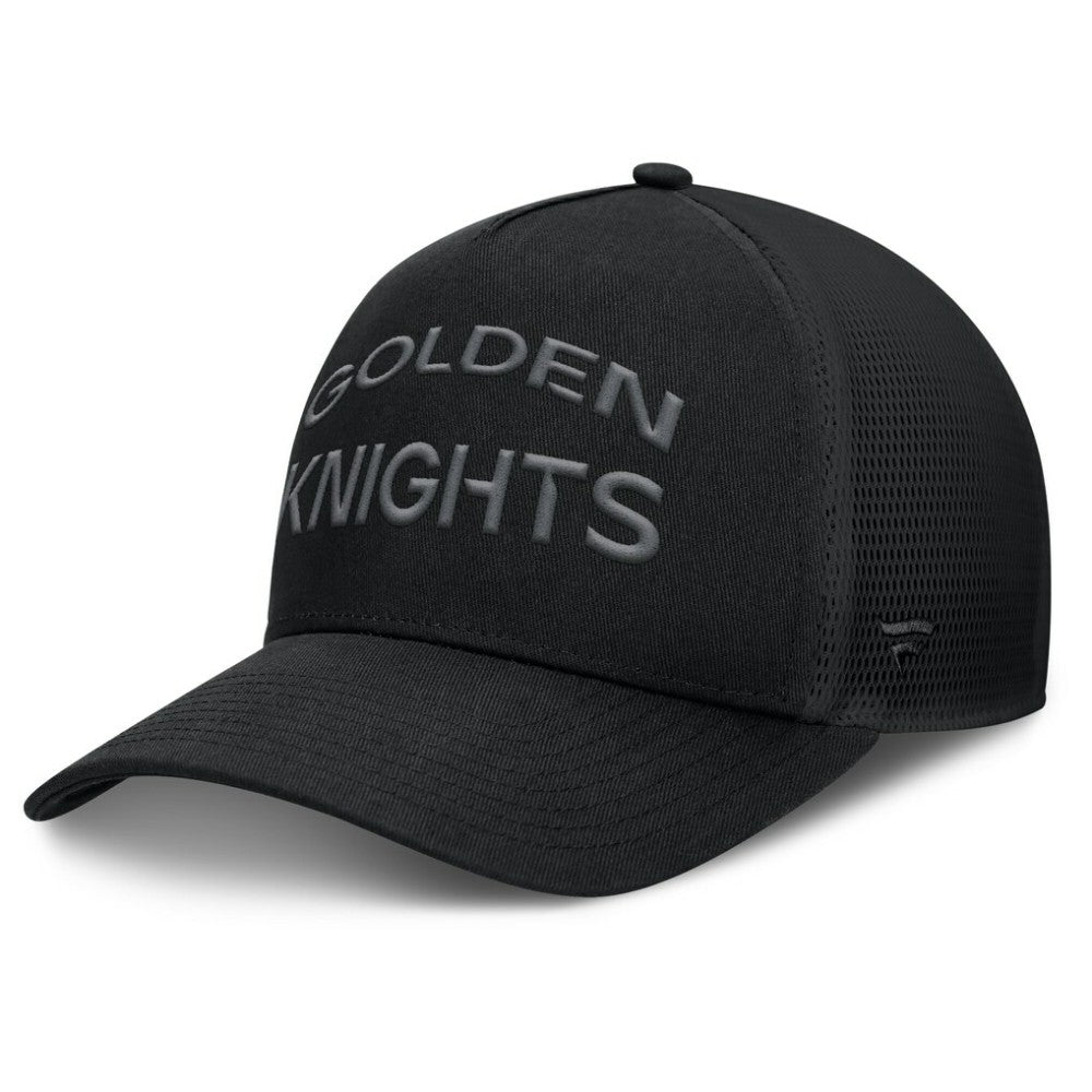 Vegas Golden Knights Fanatics Authentic Pro Road Stack Text A-Frame Adjustable Hat