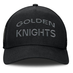 Vegas Golden Knights Fanatics Authentic Pro Road Stack Text A-Frame Adjustable Hat