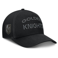 Vegas Golden Knights Fanatics Authentic Pro Road Stack Text A-Frame Adjustable Hat