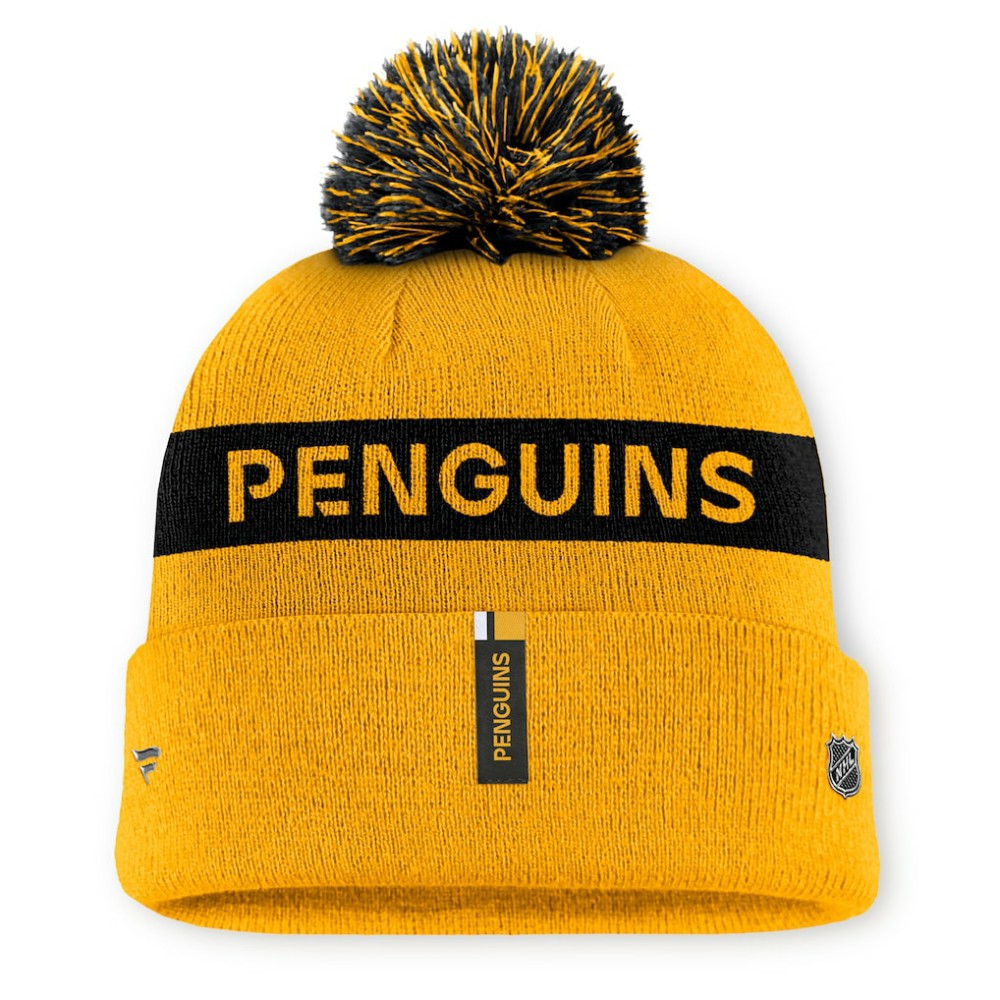 Pittsburgh Penguins Fanatics Women's Authentic Pro Rink Cuffed Knit Hat with Pom