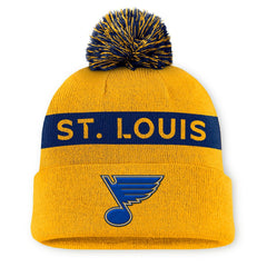 St. Louis Blues Fanatics Women's Authentic Pro Rink Cuffed Knit Hat with Pom
