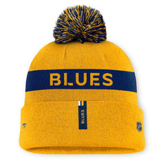 St. Louis Blues Fanatics Women's Authentic Pro Rink Cuffed Knit Hat with Pom