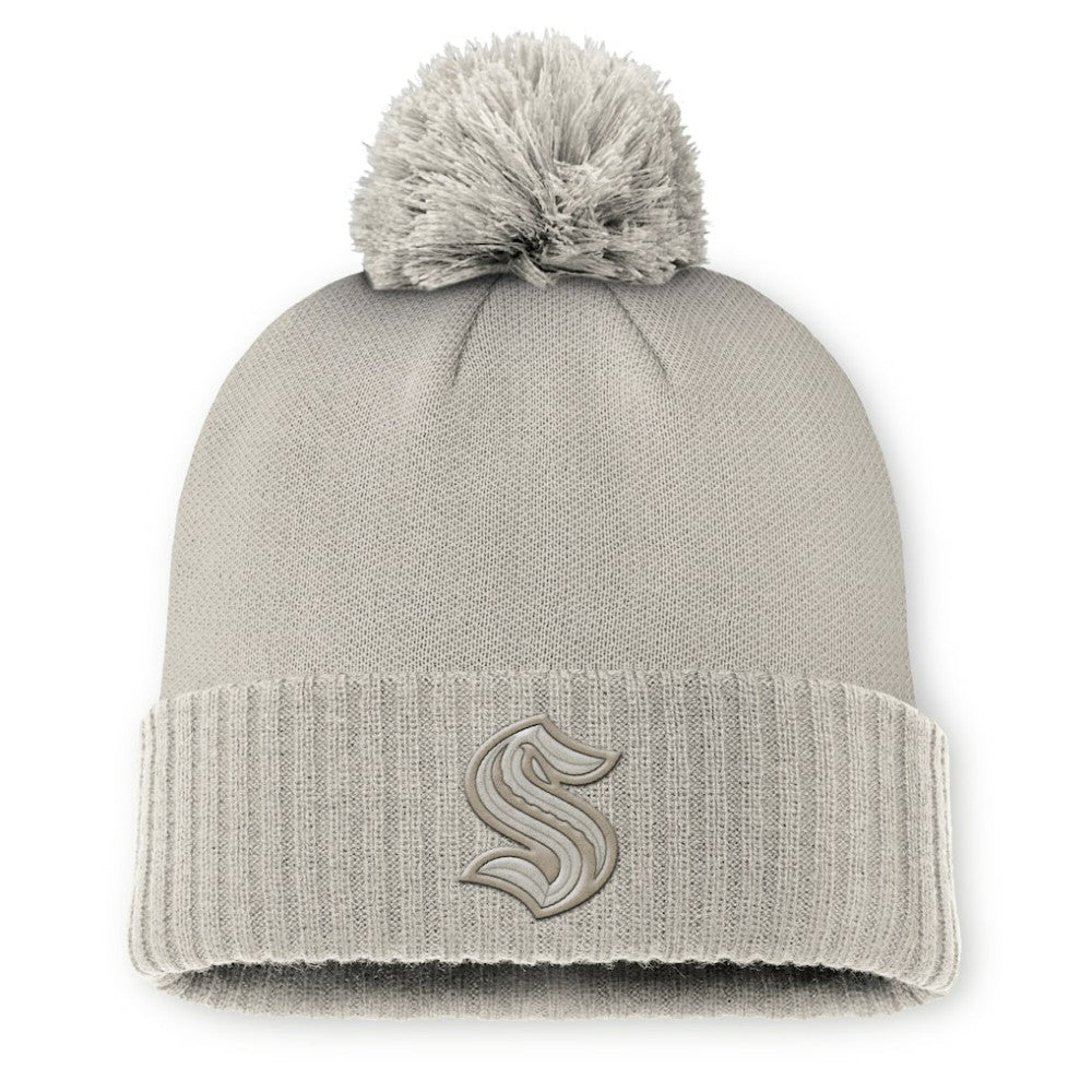 Seattle Kraken Fanatics Women's Authentic Pro Road Cuffed Knit Hat with Pom