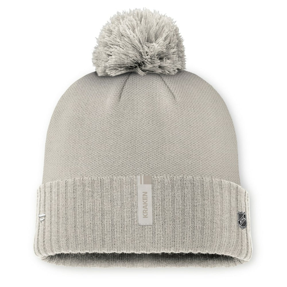 Seattle Kraken Fanatics Women's Authentic Pro Road Cuffed Knit Hat with Pom