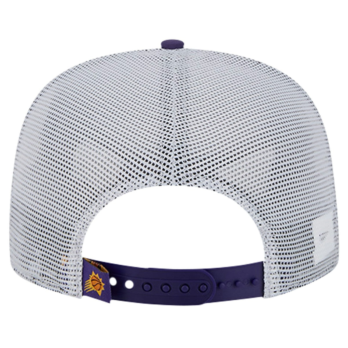Phoenix Suns Puff Print Team Code A-Frame 9FIFTY Trucker Snapback Hat - Purple | New Era shop