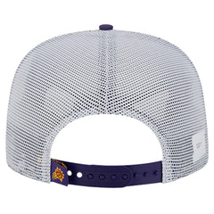 Phoenix Suns Puff Print Team Code A-Frame 9FIFTY Trucker Snapback Hat - Purple | New Era shop