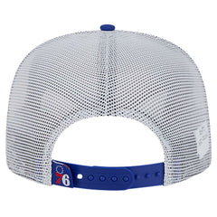 Philadelphia 76ers Puff Print Team Code A-Frame 9FIFTY Trucker Snapback Hat - Royal | New Era outlet