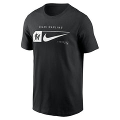 Miami Marlins Fashion Graphic Swoosh T-Shirt - Black | Nike