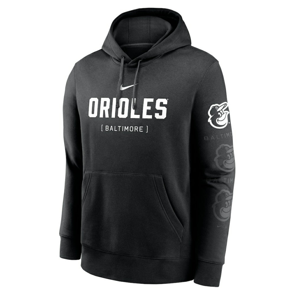 Baltimore Orioles Fashion Club Pullover Hoodie - Black | Nike