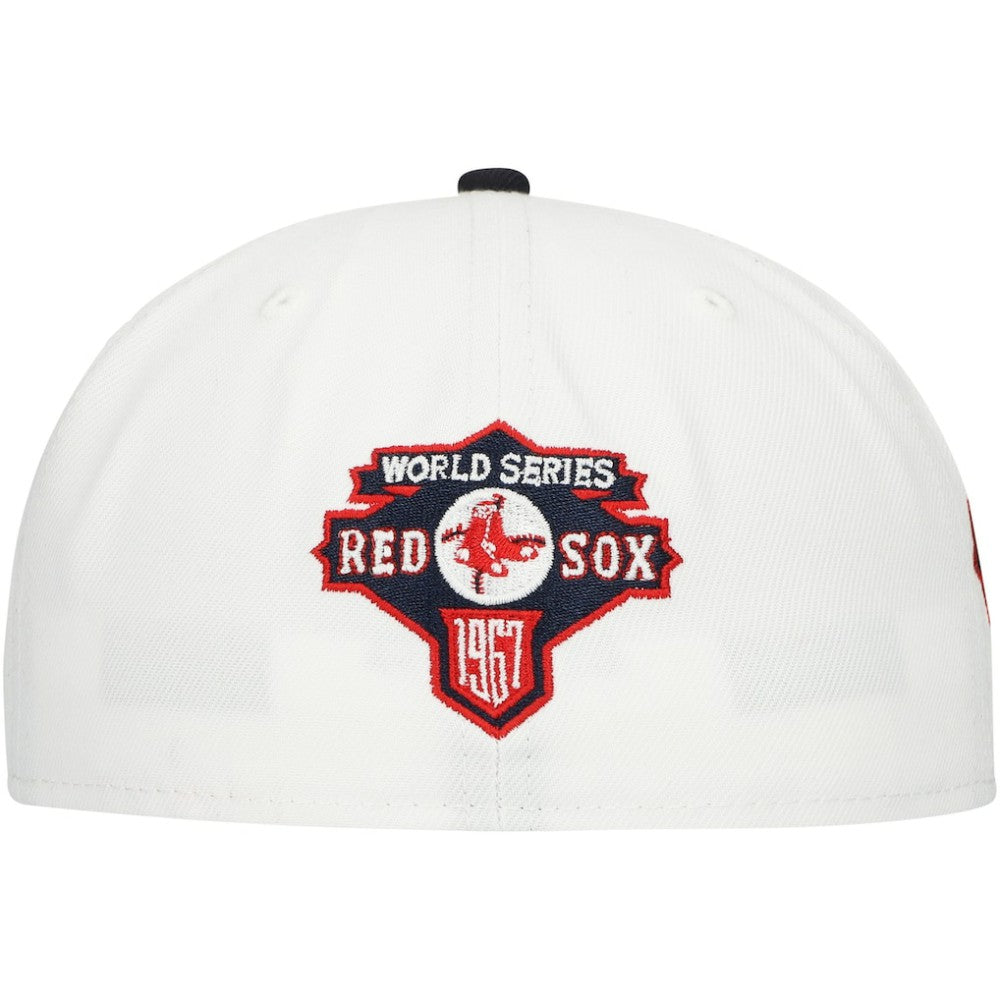 Boston Red Sox Major Sidepatch 59FIFTY Fitted Hat - White/Navy | New Era