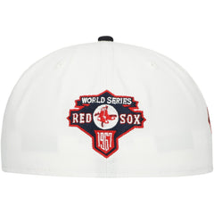 Boston Red Sox Major Sidepatch 59FIFTY Fitted Hat - White/Navy | New Era