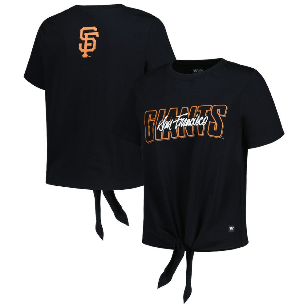 San Francisco Giants The Wild Collective Women's Twist Front T-Shirt - Black