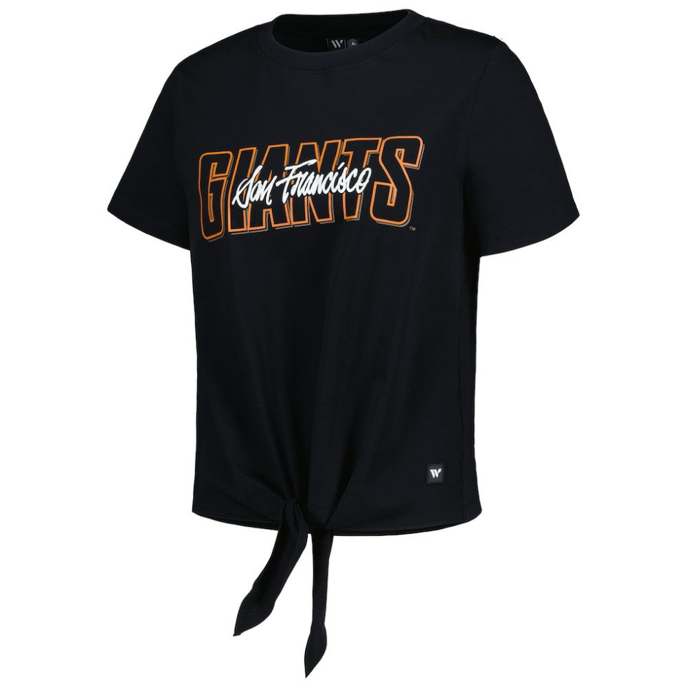 San Francisco Giants The Wild Collective Women's Twist Front T-Shirt - Black