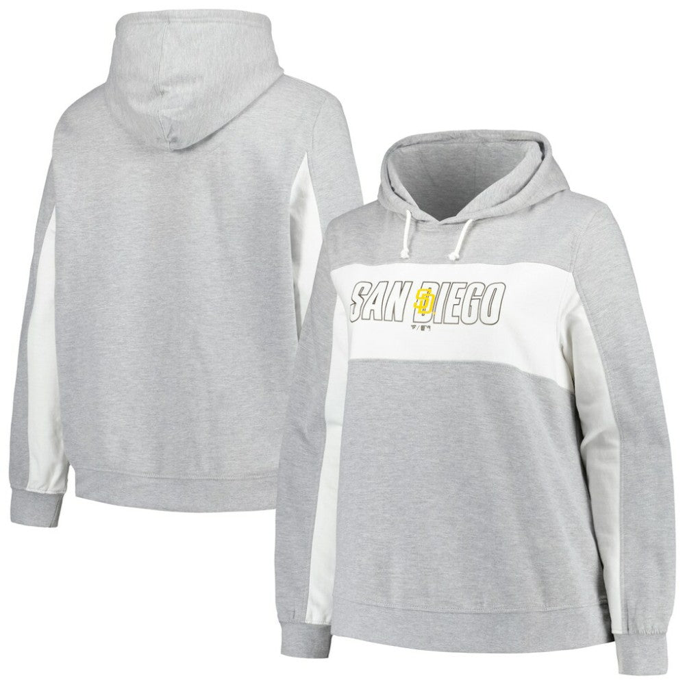 Profile San Diego Padres Women's Plus Size Pullover Hoodie - Heather Gray
