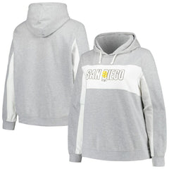 Profile San Diego Padres Women's Plus Size Pullover Hoodie - Heather Gray