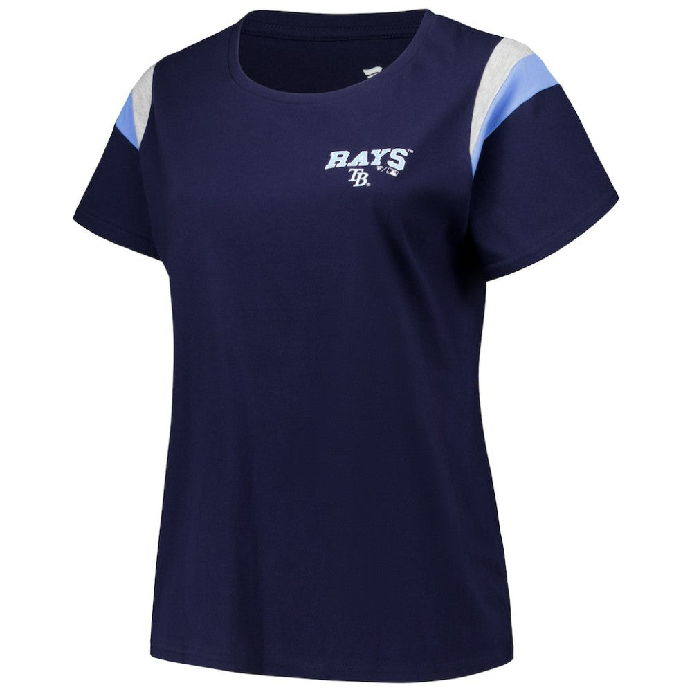 Tampa Bay Rays Profile Women's Plus Size Scoop Neck T-Shirt - Navy