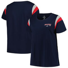 Atlanta Braves Profile Women's Plus Size Scoop Neck T-Shirt - Navy