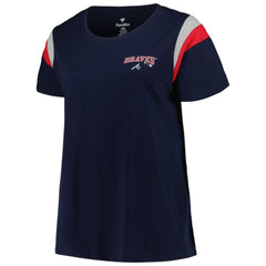 Atlanta Braves Profile Women's Plus Size Scoop Neck T-Shirt - Navy