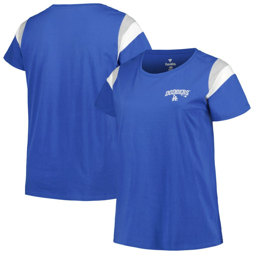 Los Angeles Dodgers Profile Women's Plus Size Scoop Neck T-Shirt - Royal