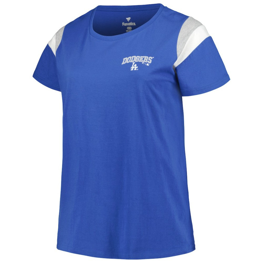 Los Angeles Dodgers Profile Women's Plus Size Scoop Neck T-Shirt - Royal
