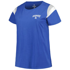 Los Angeles Dodgers Profile Women's Plus Size Scoop Neck T-Shirt - Royal