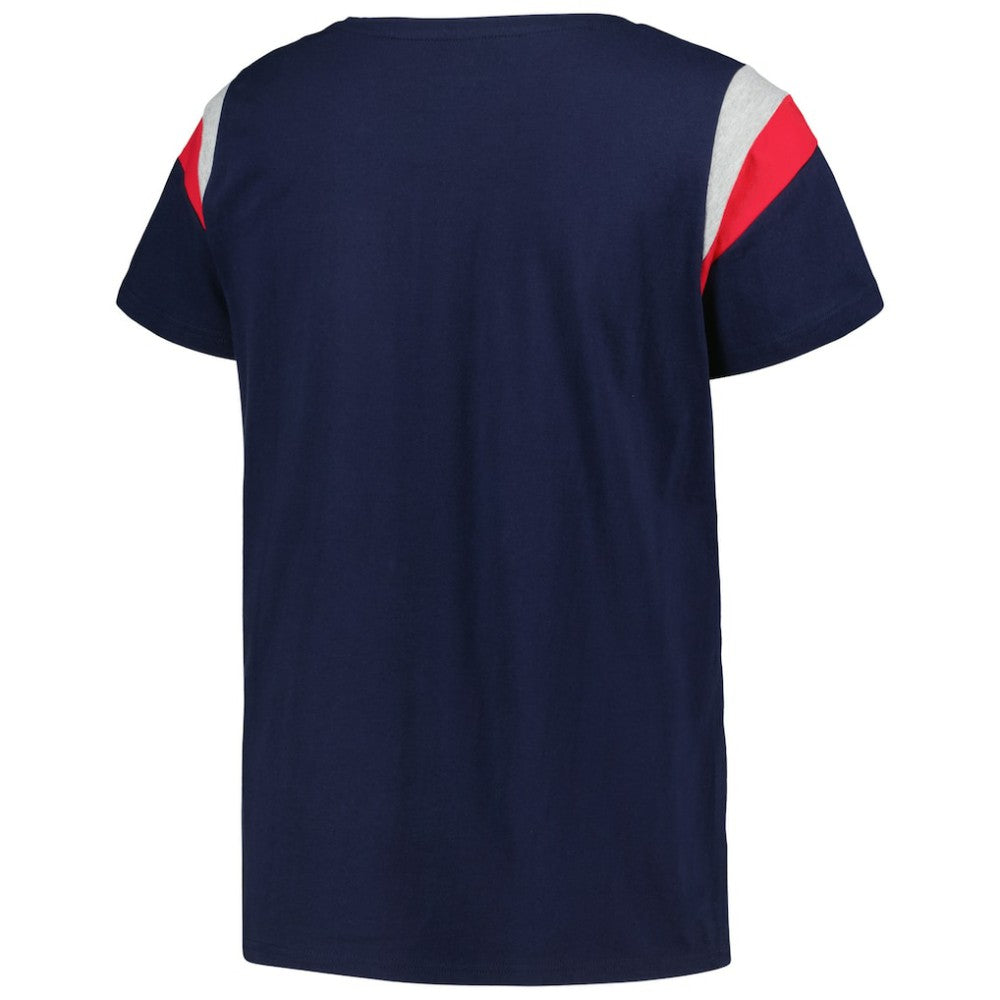 Cleveland Guardians Profile Women's Plus Size Scoop Neck T-Shirt - Navy