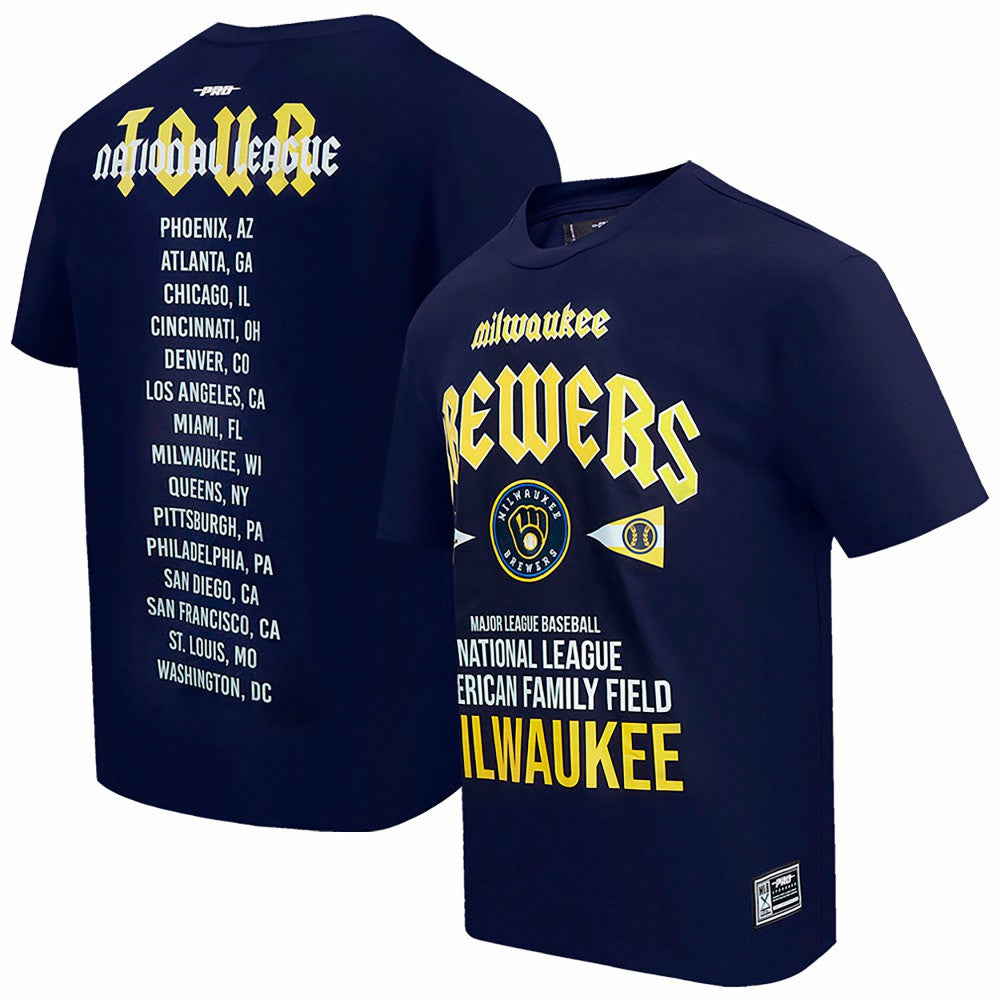 Milwaukee Brewers Pro Standard Oversized City Tour T-Shirt - Navy