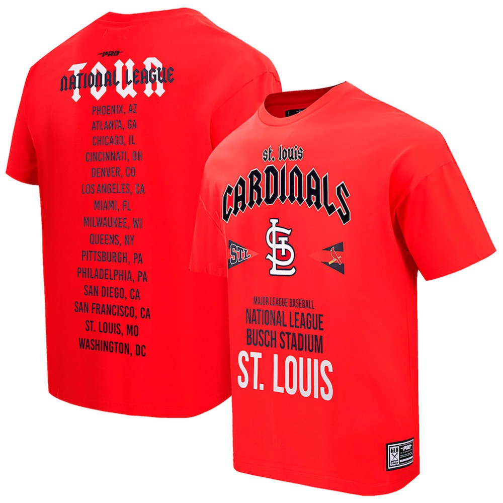 St. Louis Cardinals Pro Standard Oversized City Tour T-Shirt - Red