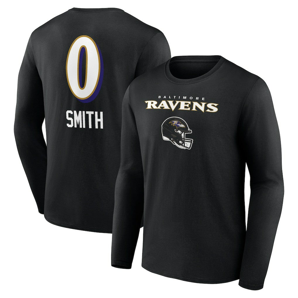 NFL Baltimore Ravens Roquan Smith  Team Wordmark Player Name & Number Long Sleeve T-Shirt