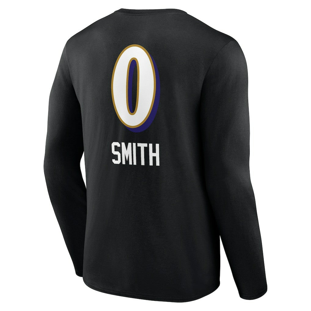 NFL Baltimore Ravens Roquan Smith  Team Wordmark Player Name & Number Long Sleeve T-Shirt