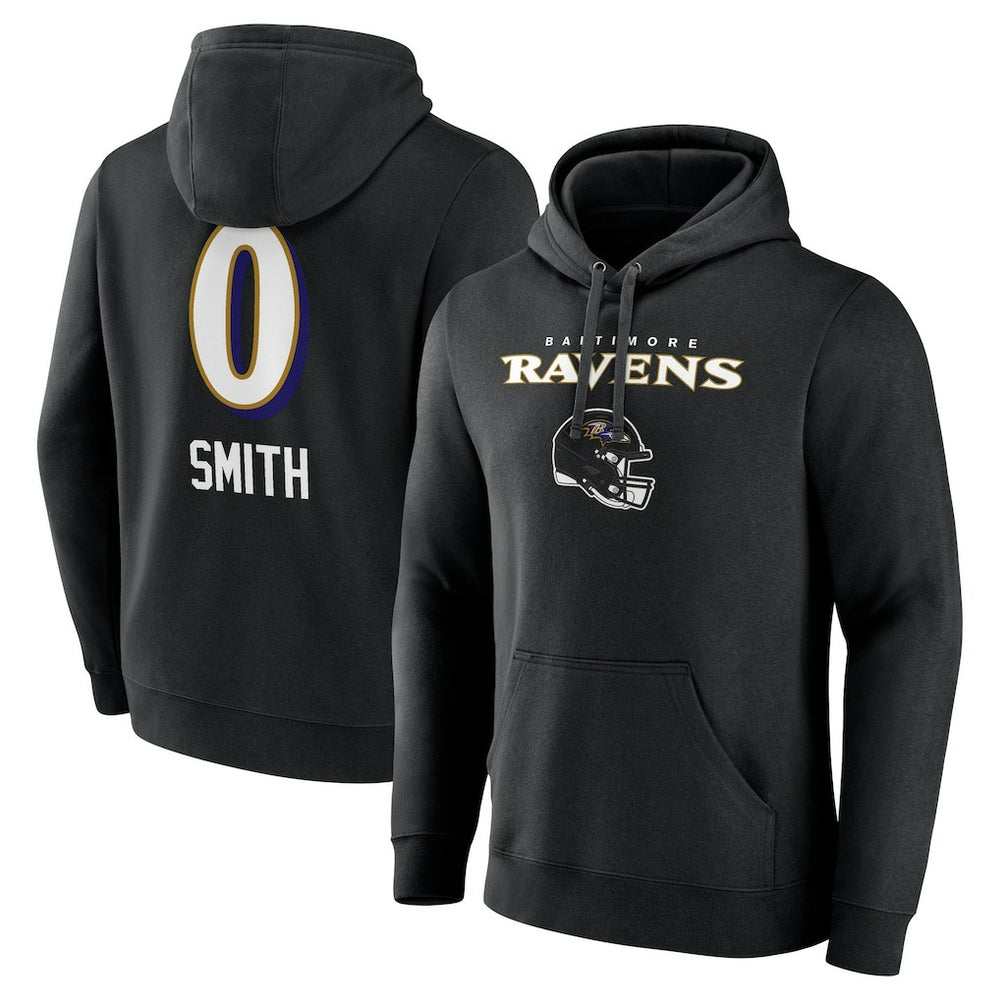 NFL Baltimore Ravens Roquan Smith  Team Wordmark Player Name & Number Pullover Hoodie