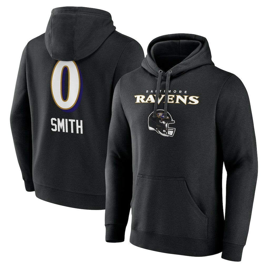 NFL Baltimore Ravens Roquan Smith  Team Wordmark Player Name & Number Pullover Hoodie
