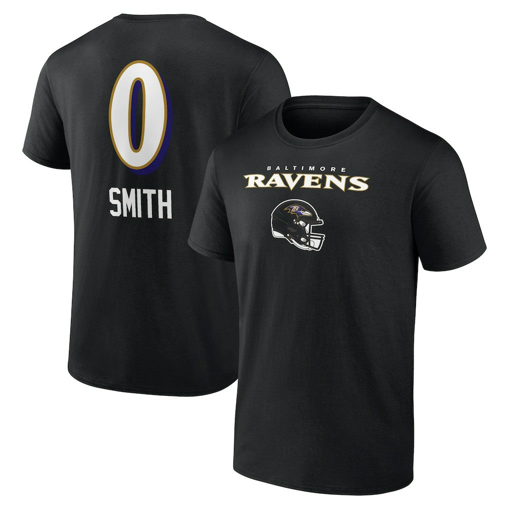 NFL Baltimore Ravens Roquan Smith  Team Wordmark Player Name & Number T-Shirt