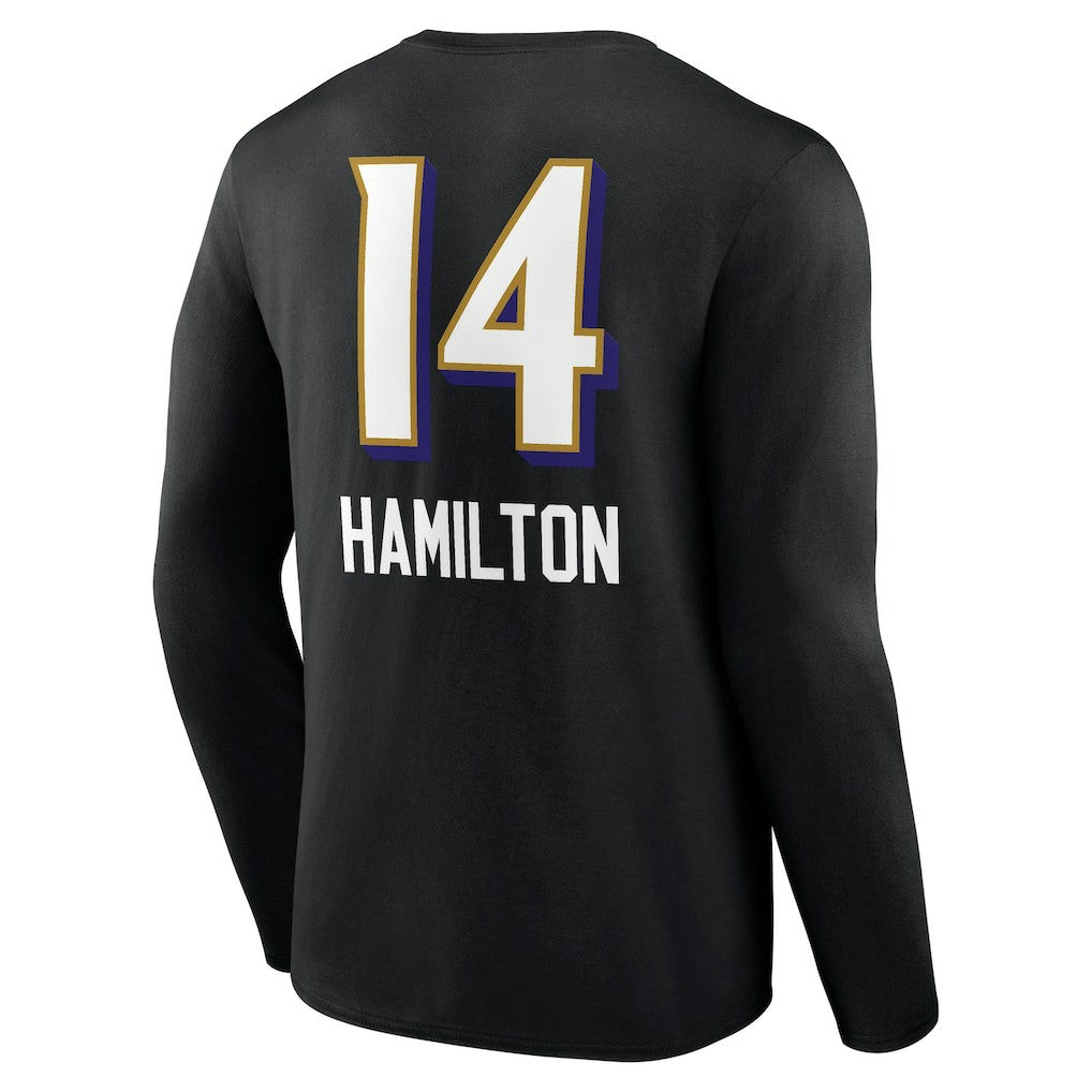 NFL Baltimore Ravens Kyle Hamilton  Team Wordmark Player Name & Number Long Sleeve T-Shirt